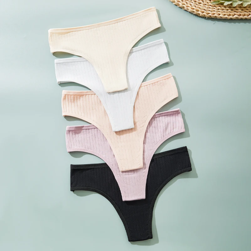 Ropa interior de maternidad de tiro bajo para mujer, bragas de embarazo acanaladas de algodón, ropa interior suave, transpirable, cómoda, de Color sólido, 5 uds.