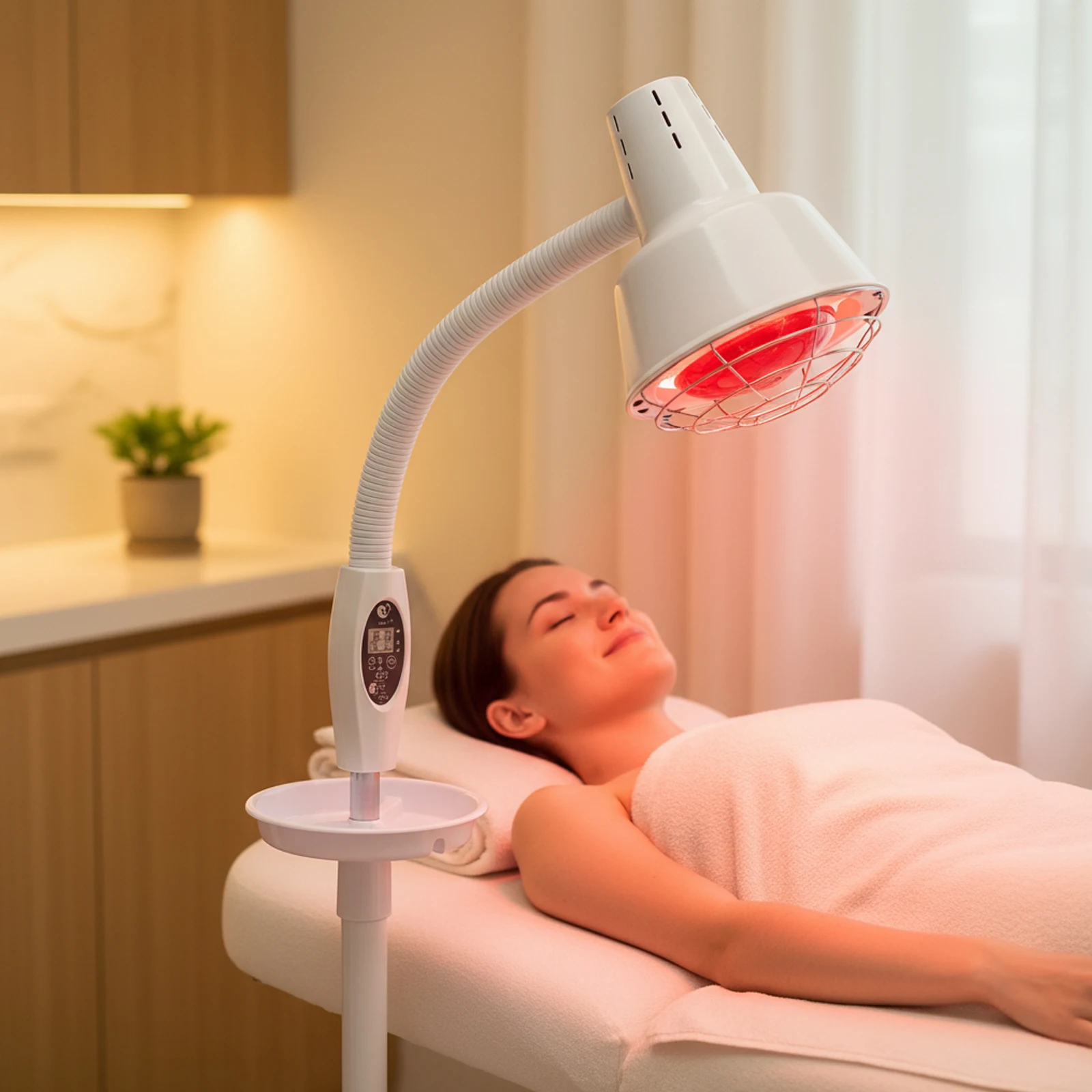 

Инфракрасная тепловая лампа мощностью 275 Вт ближнего красного цвета с гибким кронштейном и удалением стоячей лампы для снятия болей в суставах и мышцах 110 В