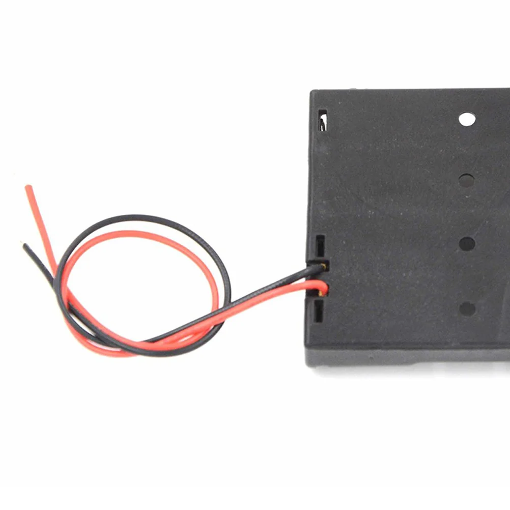 

6pcs 4 Aaa Holder Case 1.5V With Wire Leads Black 4-Slot Box For Robot Easy Installation Holder
