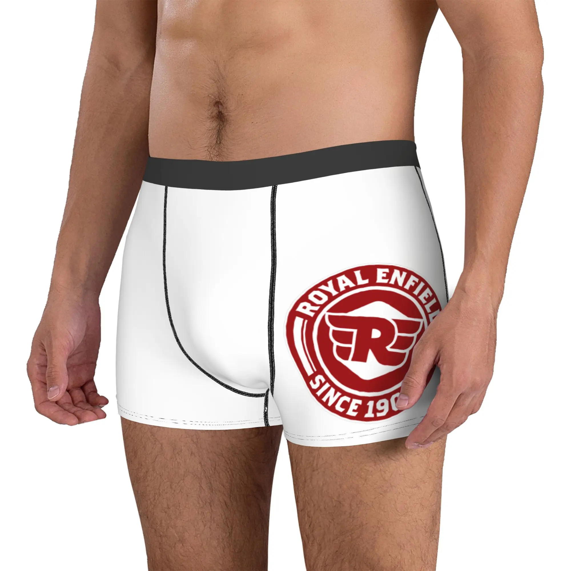 Customized Royal Enfields Red Motor  Bicycles  Underwear Men Print Motorcycle Race  Boxer Shorts Panties Briefs Soft Underpants