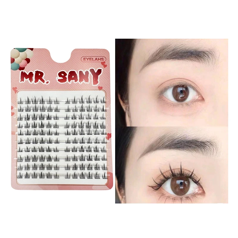 HUA HUA สิบแถว Grafting Eyeslashes Extension Fishtail Fairy ขนตาปลอมแต่งหน้า Cluster EyeLashes ขนตาปลอม