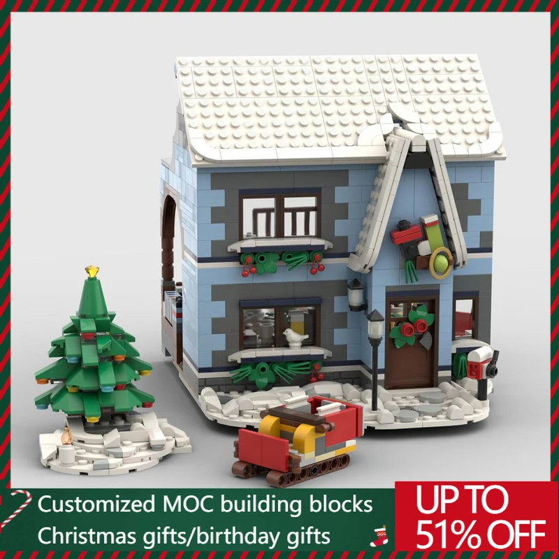 

1182 PCS MOC Christmas Series Bookstore And Toys Shop Model Building Blocks Bricks Creative DIY Assembly Educational Toys Gifts