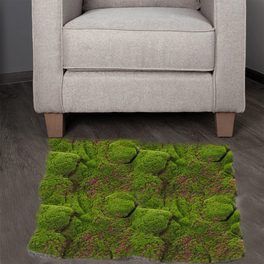 

2pcs Simulation Moss Mat Artificial Grass Rug For Landscaping Decor Indoor Outdoor Use Fake Moss Carpet Fairy Garden Decorative