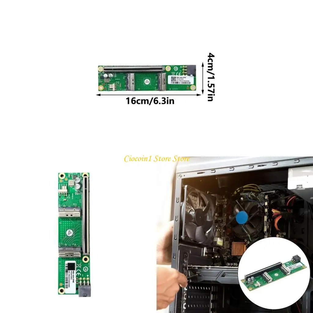 

A3PC MCIOs to PCIe 5.0 Adapter for Graphics and Networking Cards for PCIe Supports x16 Slots