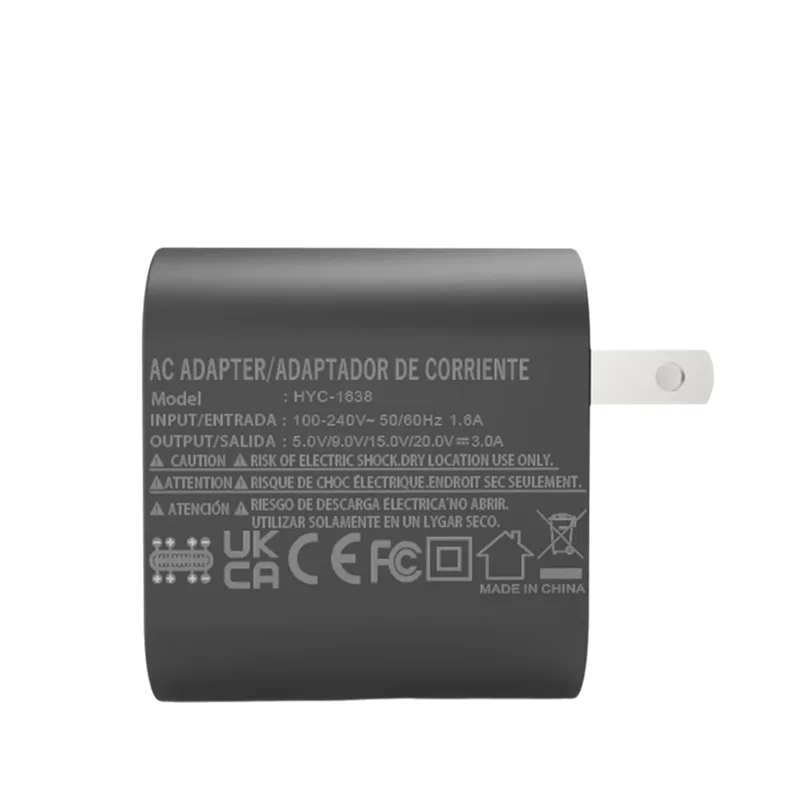 

For Switch 2 USB Type C 20V/3A 60W AC Charger Adapter Plug Power Supply With USB-C Charging Cable Supports TV Mode EU Plug