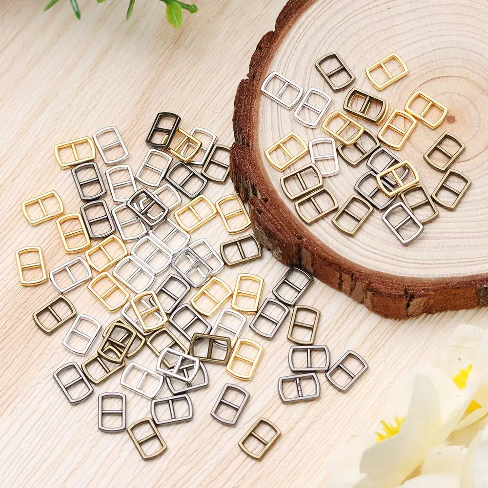 20PCS Newest 4.5mm Mini Buttons Ultra-small Metal Tri-glide Belt Buckle Doll Bags Buckles Clothes Shoes Sewing Accessories