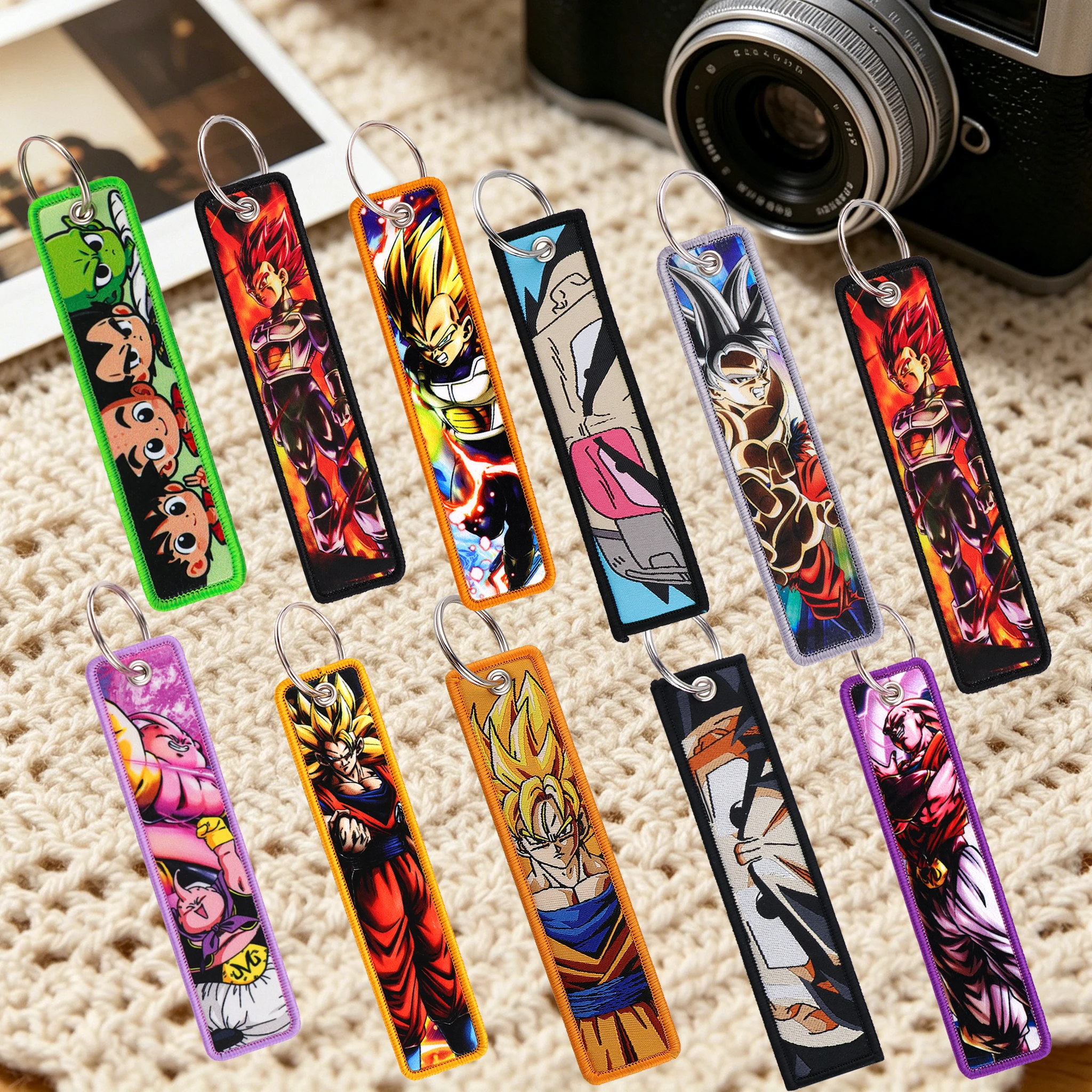 Anime Fighter Embroidery Key Fobs Cool Keychain For Motorcycles Cars Key Ring Key Holder Key Tags Chaveiro Jewelry Gifts 1Pcs