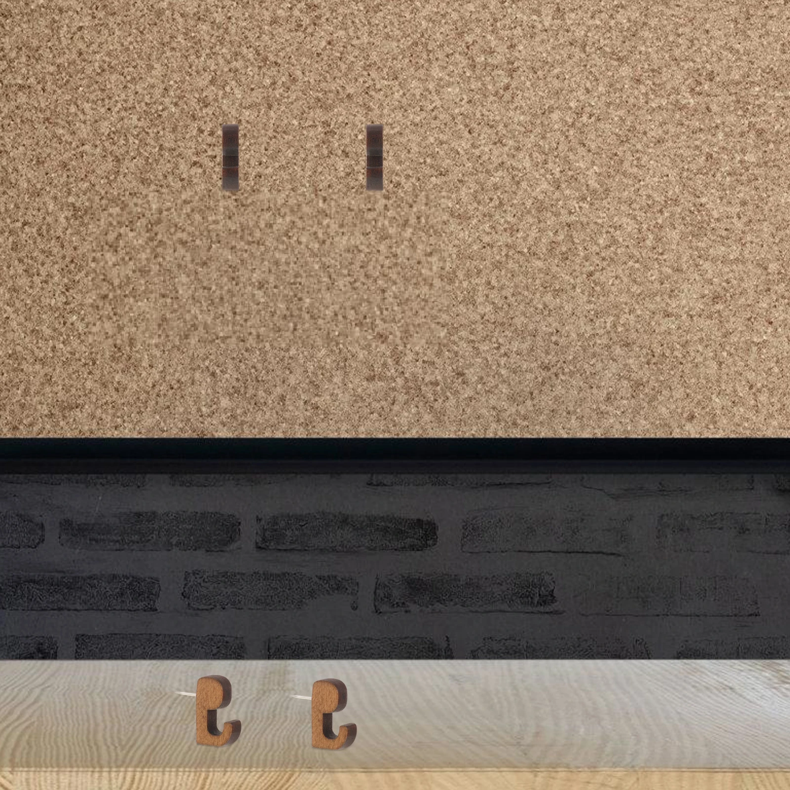 

Decorative Wall Thumb Tacks Wooden Hooks Pegboard Push Pins Black Office Thumbtacks Heavy Duty Portable Thumb Tack Hooks