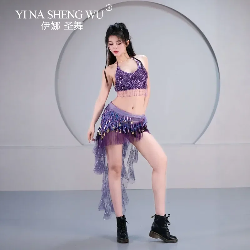 여성 섹시 재즈 벨리댄스 의상 세트 3종 성인 크롭탑 힙 스카프 K팝 바 클럽 무대 공연 연습복