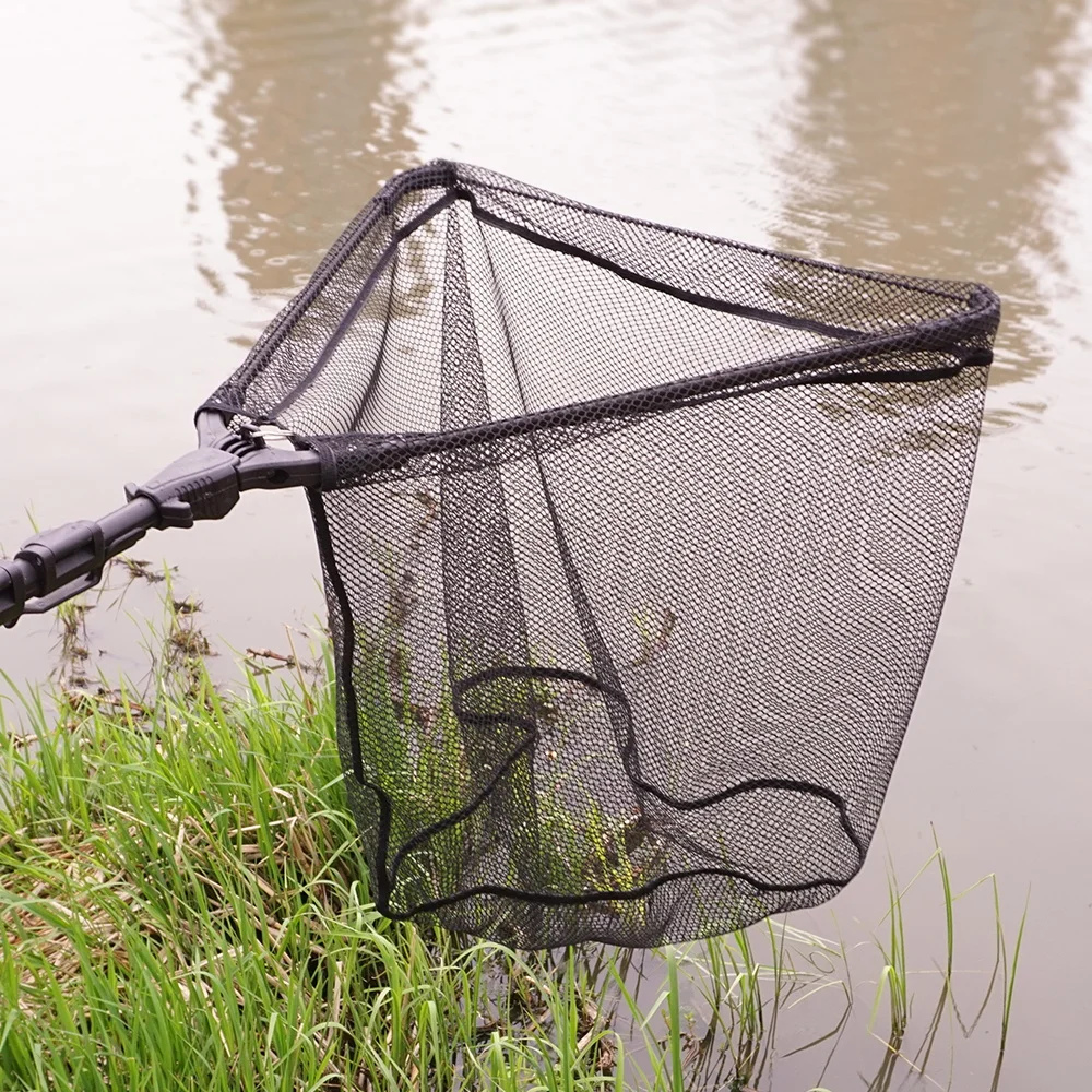 Hirisi 1,7/2,3 m schwimmendes Fischernetz mit Teleskopstangengriff, faltbares Kescher, gummibeschichtetes, zusammenklappbares Netz, langlebig – Detail 12