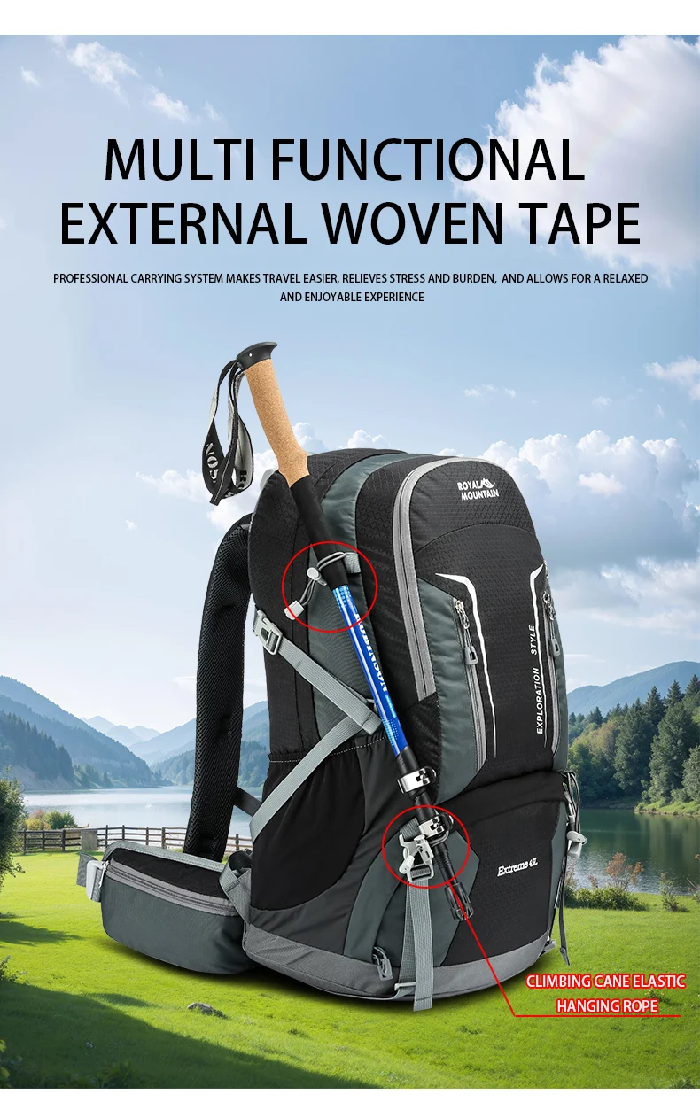 45l Outdoor-Kletter rucksack Federung große Kapazität Camping Reisen multifunktion ale wasserdichte leichte Schulter rucksack – Detail 6