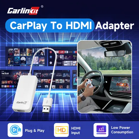 HD2CP CarlinKit CarPlay-HDMI 어댑터 HD 비디오 출력 TV 스틱 용 TV 변환기 게임 콘솔 TV 박스 컴퓨터 미러링 박스