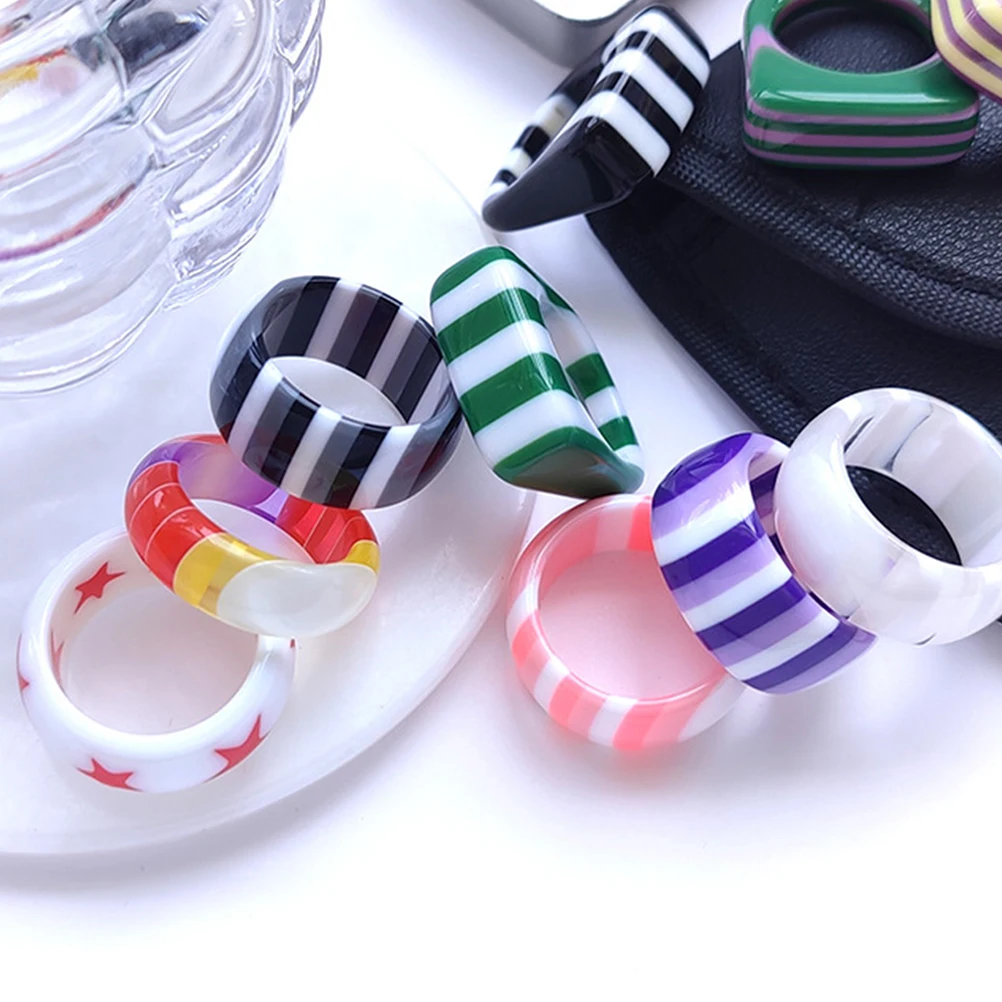4pcs Resin Simple Finger Fashion Tail Ring Jewelry For Party Anniversary Birthday Decoration Stylish Unique Ring Fine