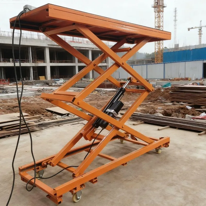 Electric Hydraulic Lifting Stool  Portable Movable Foldable Lift Cart for Interior Decoration  Lifting Work Platform