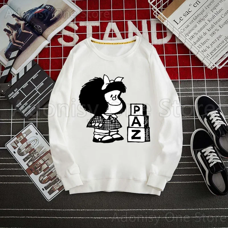 Mafalda Harajuku Solid Color Hoodies Fashion Men/Women Long Sleeve Hoodies StreetWear Sweatshirt