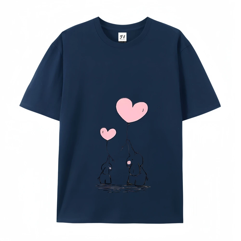 2024 sommer Lustige kurzarm t-shirt ballon Druck Frauen t shirt Plus Größe Casual Tops t-shirts Kawaii nette Elefanten