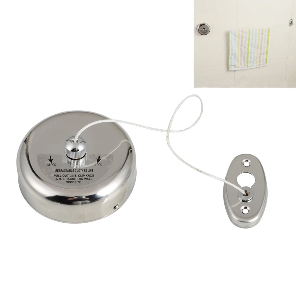2.8 Meter Retractable Clothesline with 304 Stainless Steel Components and Nylon Line for Wet Clothing Drying 2.8