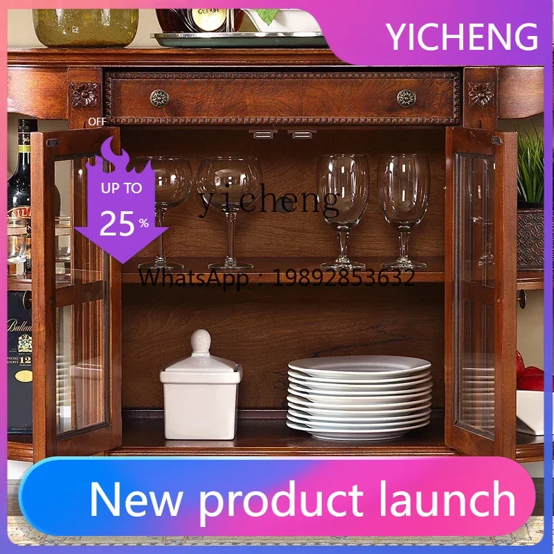 

LYY Solid Wood TV Cabinet Tea Water Preparation Home Dining Storage Cabinet Bowl Dish Multi-Functional Cabinet