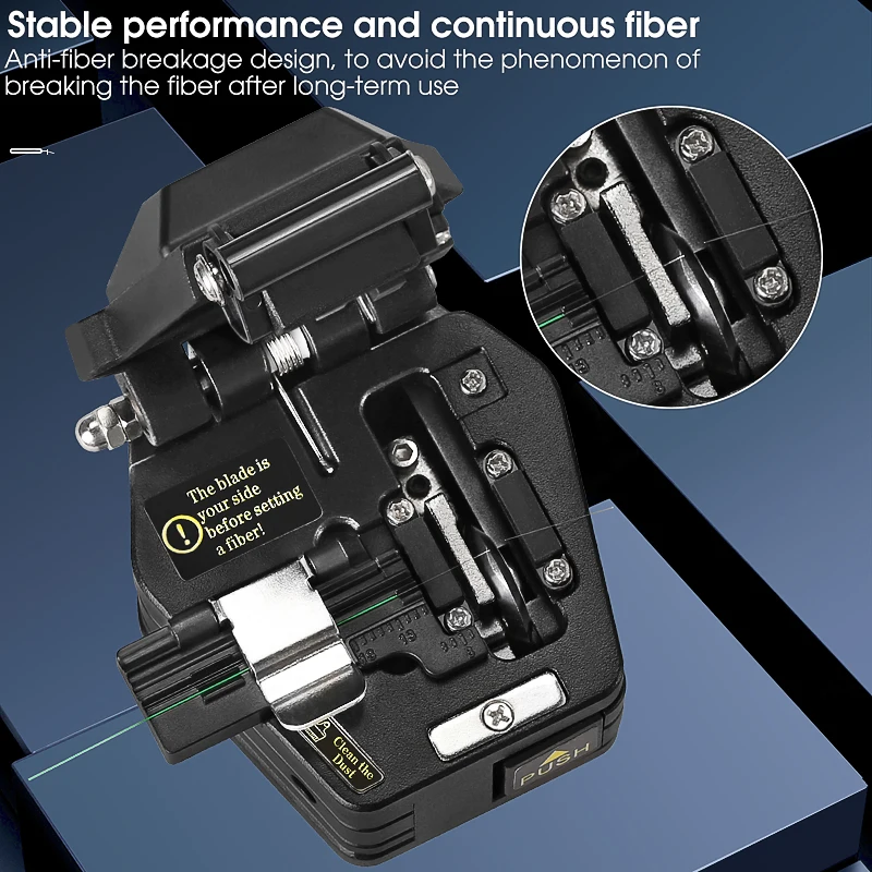 AUA-6C/60C Fiber Cleaver FTTH Cold Hot Melt Connection Optical Fiber Cable Cutting Knife Tools 16 Face Blade