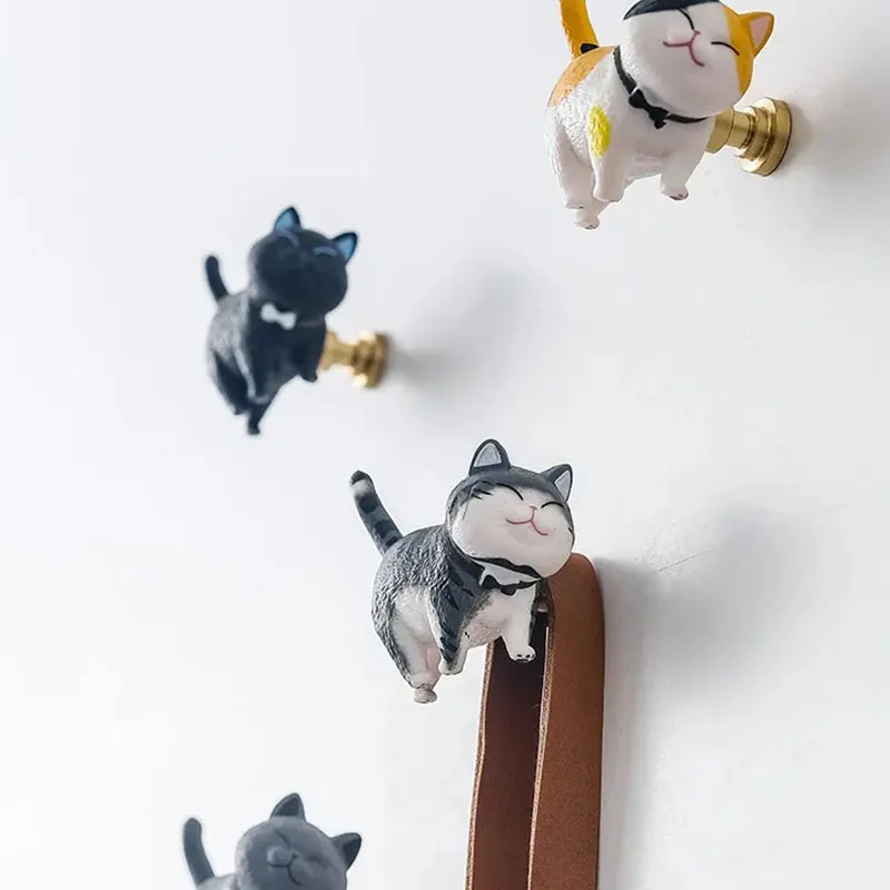 Cat Shaped Drawer Knobs Resin Furniture Handle Cabinet Handle And Knobs Room Decorative Handle Wardrobe Closet Pulls Hardware