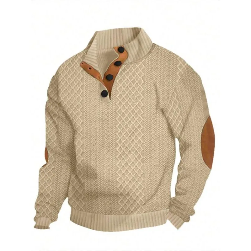 

Men's Stand Collar Knitted Sweater Cross-Border Fashionable Deformable Hooded Spring Summer Autumn Animal Patterned Sweatshirt