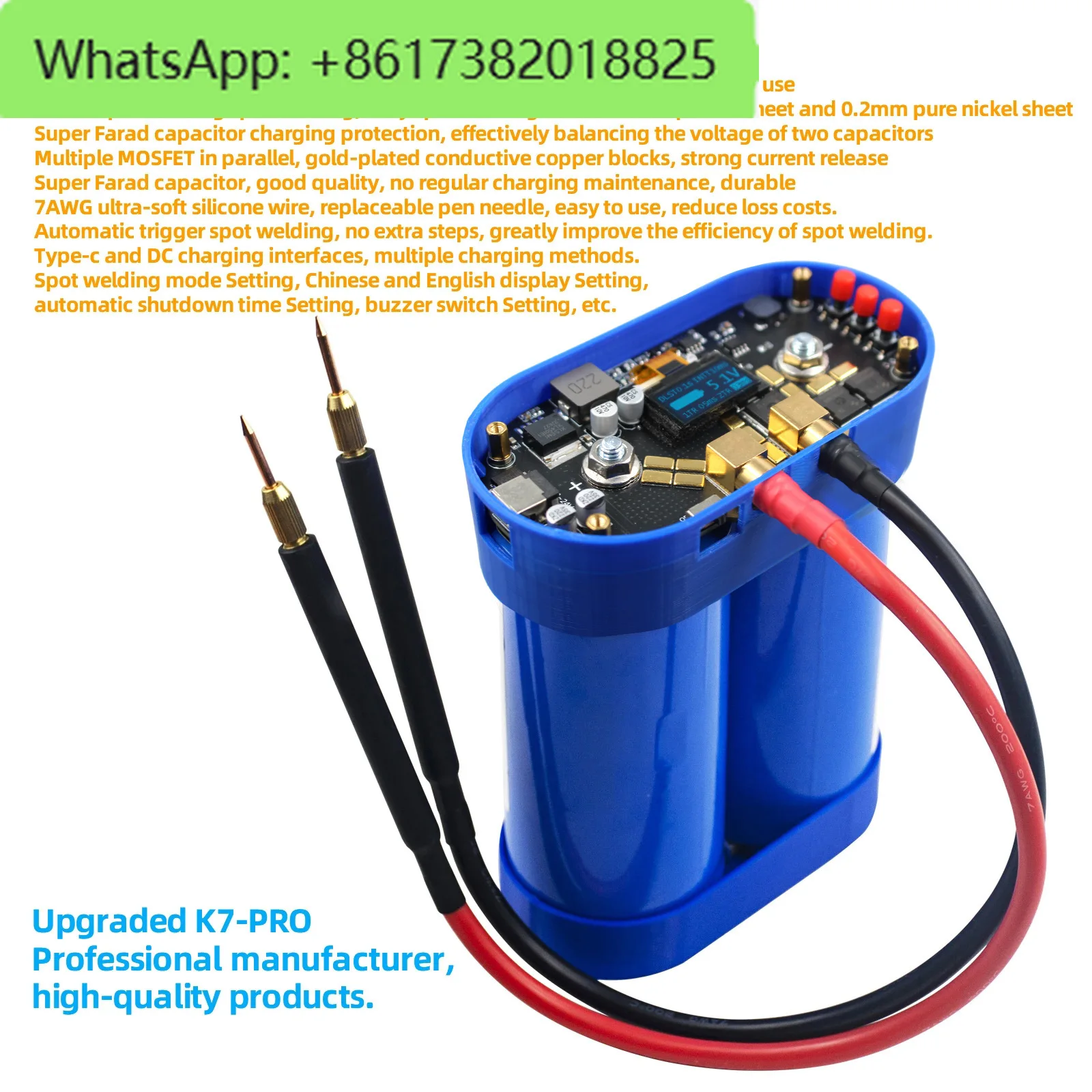 

K7 Por super Farad capacitor spot welding machine LCD liquid crystal display, double pulse control board