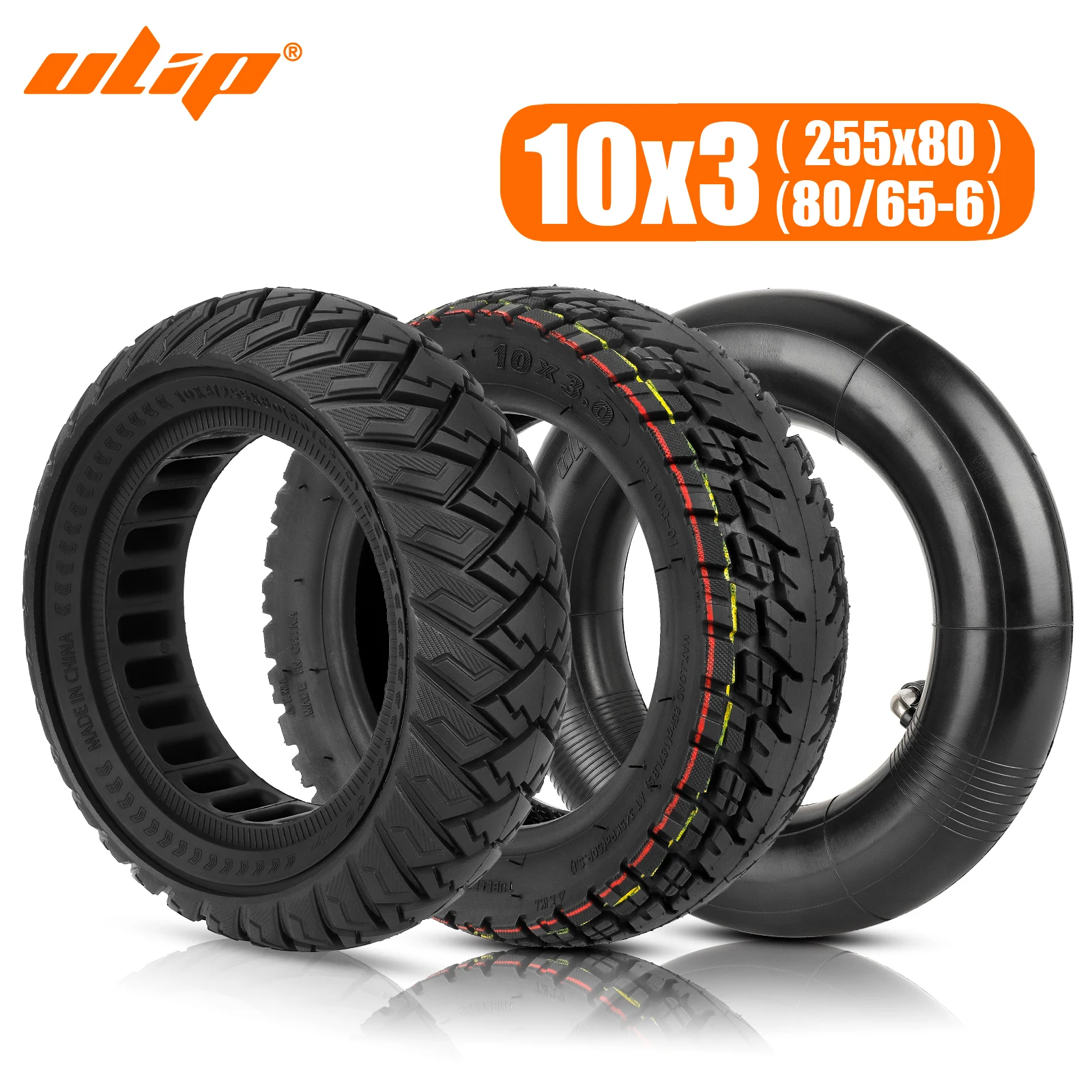 

ULIP 10x3/255x80(80/65-6) Шина всех серий 10-дюймовая бескамерная шина Самонагревающаяся внутренняя трубка для скутера Zero 10x/Kaabo/Kugoo M4