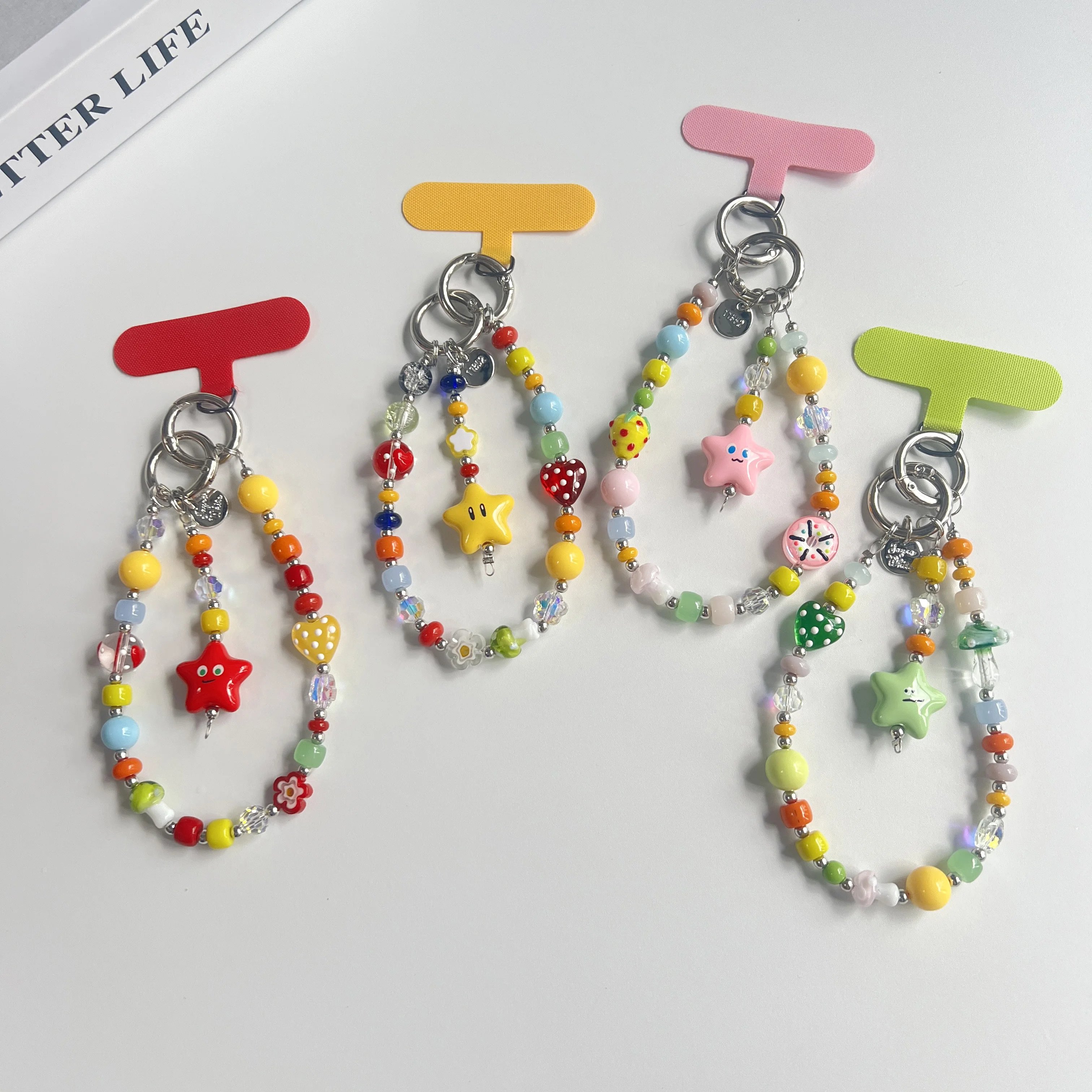 

Ins Korean Spring Fresh Butterfly Love Beaded Mobile Phone Chain Ccd Camera Bag Bag Hanging Chain Personality Creative Women