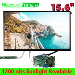 Wisecoco 15.6 Inch 1200 Nit Sunlight Readable LCD Display High Bright Panel Outdoor 1920*1080 Automotive Screen Wide Temperature
