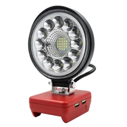 Lampe de travail à LED pour voiture, torche électrique, budgétaire, banque d'alimentation USB pour Milwaukee M18, batterie Eddie ion, 18V, 4 pouces