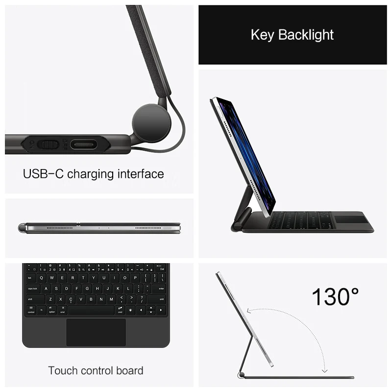 Imagem -05 - Teclado Mágico para Ipad Pro 11 Geração Geração Air Suporte Flutuante sem Fio bt