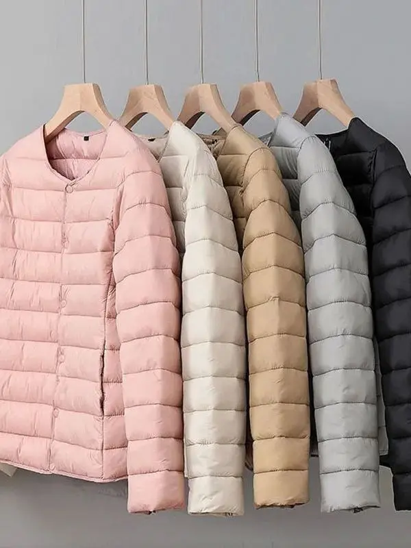 

New 2025 Autumn Winter Warm Ultra Light Women's Jaet Faionable Cotton Coat Regular Length No Brand Registered Trademark