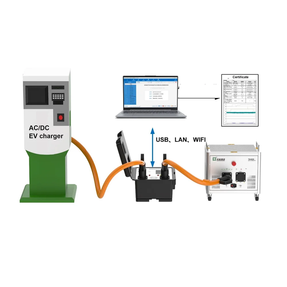 EV charger tester for ccs2 chademo IEC type 2 ev charger interfaces for ev car charger testing evse tester TUNKIA TK4830