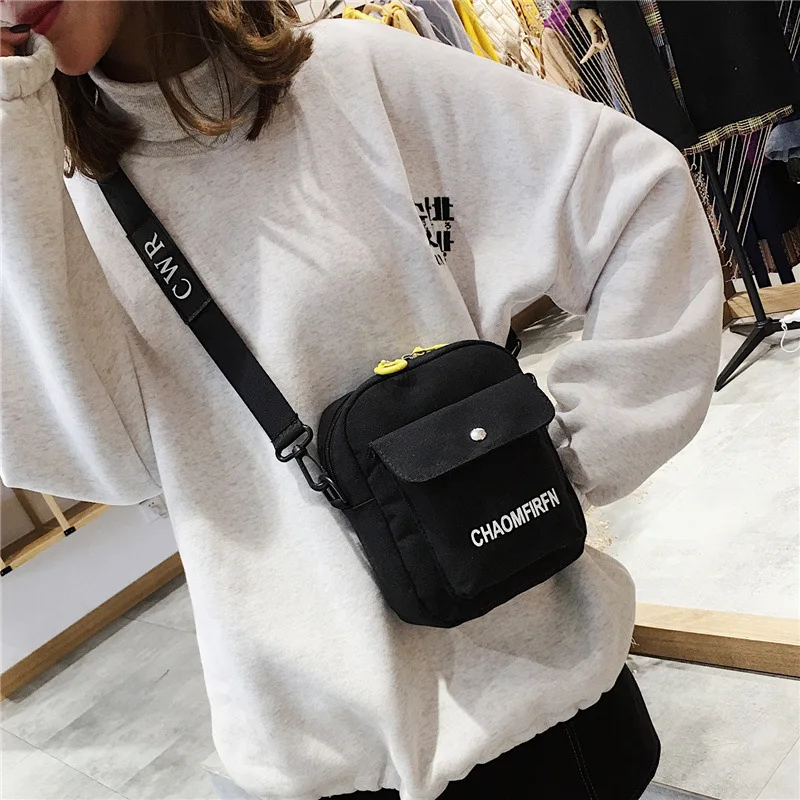 Women Shoulder Bag Fashion Pure Color Casual Tote Outdoor Bag Canvas Handbag Zipper Messenger Messenger Bags