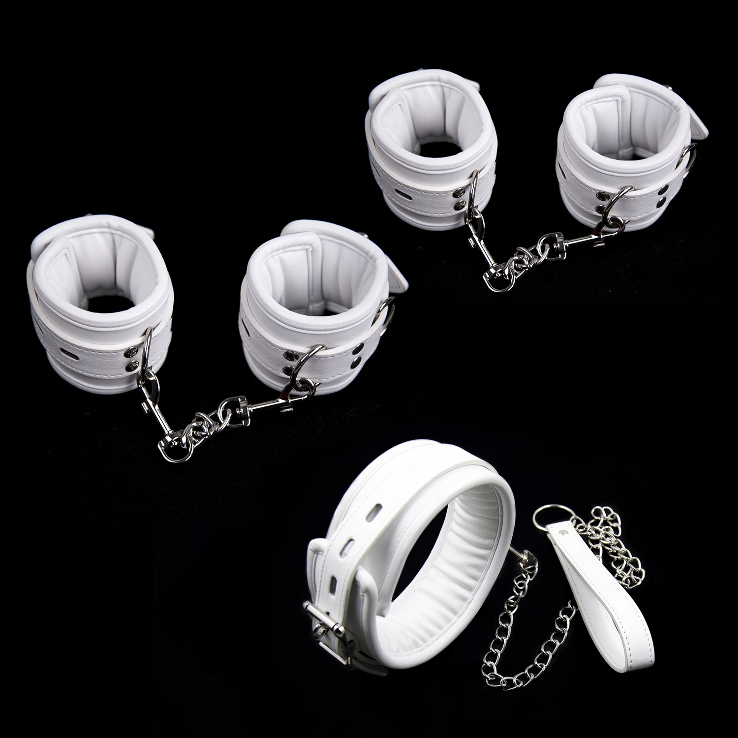 Puppy play Soft and Comfortable Bondage Restraints Handcuffs Collar Wrist Ankle Cuffs for Fetish Erotic Adult Sex Games Couple