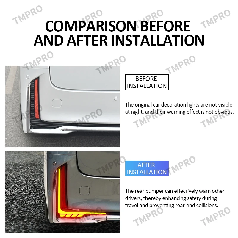 Rear Bumper Lights Dragon Scale Style Rear Bumper Lamps Tuning Accessories for Toyota Vellfire 40 Series