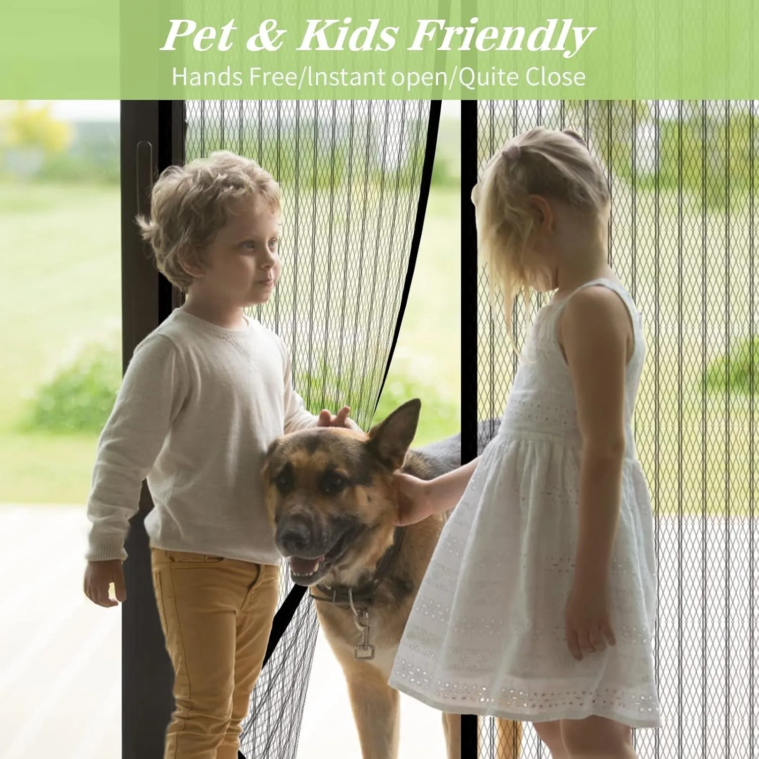 Magnetic Fastening Magic Door Curtain Mesh Screen Auto Close Anti Mosquito Fly Bug Insect Protective Net For Home Doorway