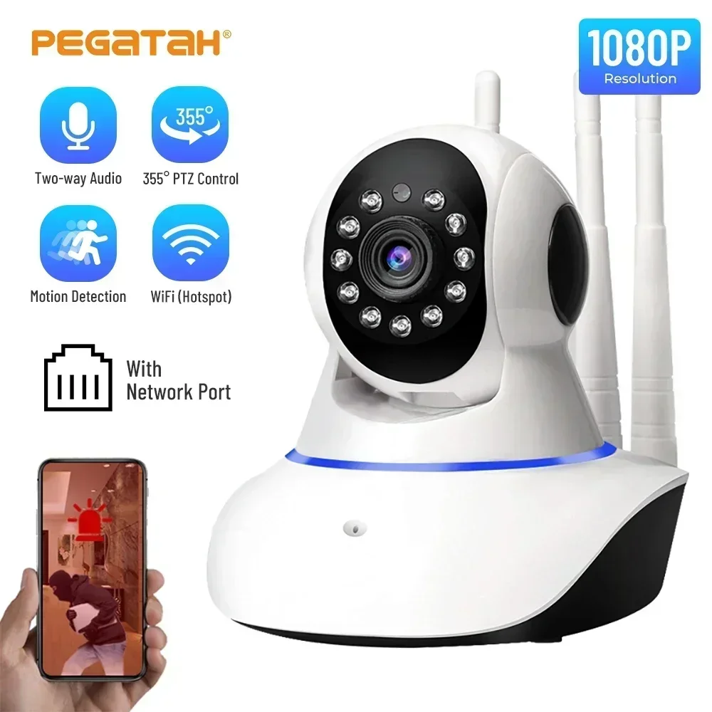 

PEGATAH 1080P Wifi Camera Wireless PTZ IP Dome Camera Two Way Audio Home Security CCTV Baby Monitor V380 pro