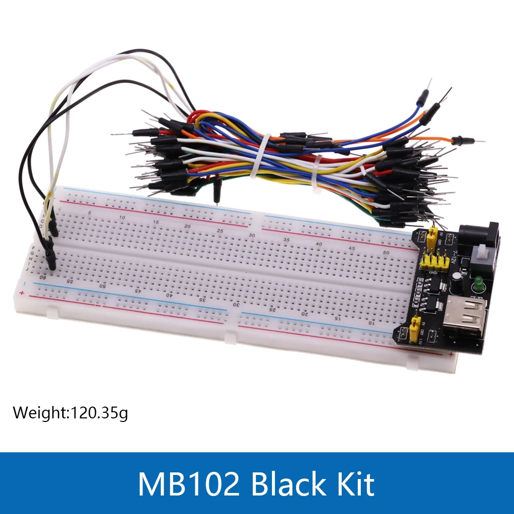 3.3 V/5 V MB102 Breadboard power module + MB-102 830 punten Prototype Broodplank voor arduino kit + 65 jumper draden groothandel