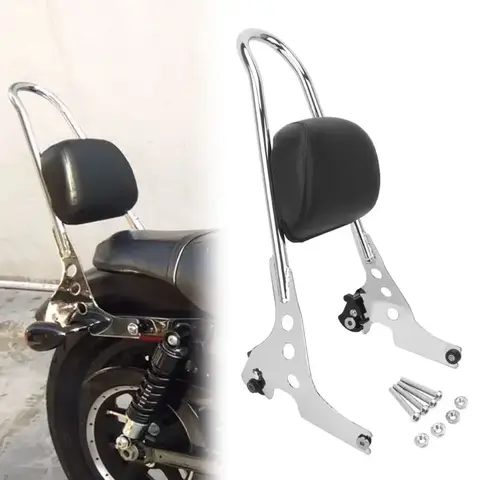 Harley Sportster XL883 1200X48 Forty Eight 2004-2023 용 오토바이 크롬 분리형 승객 뒷좌석 등받이 시시 바
