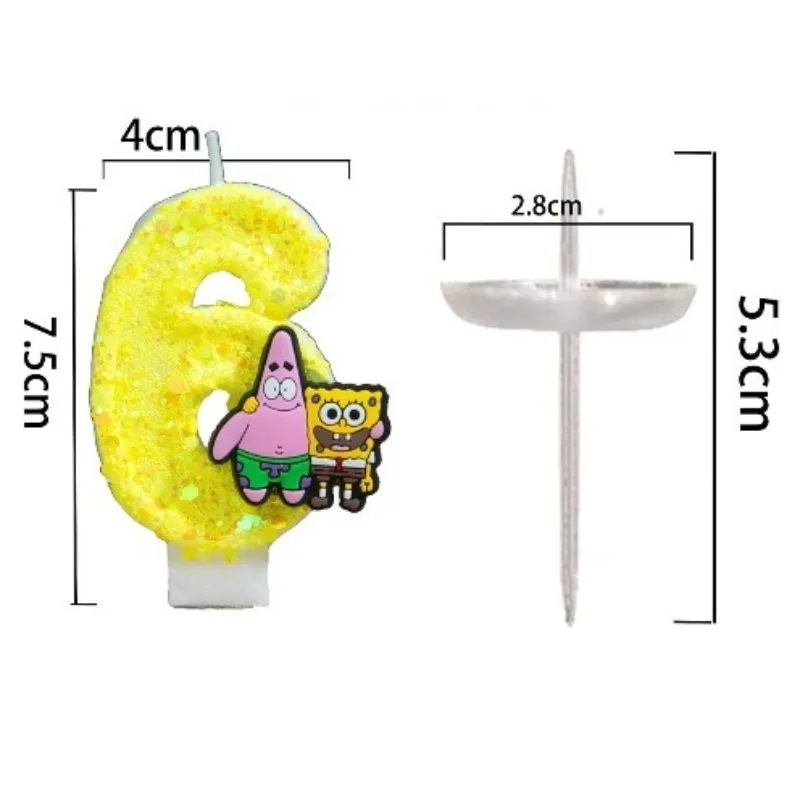 SpongeBob SquarePants Digital Number Cake Candles Birthday & Anniversary Decor Candles Smokeless Cake Ornament for Celebration - view 6