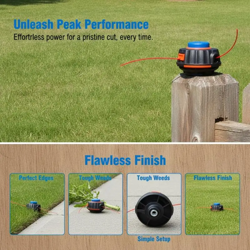 Universal Trimmer Replacement Head Durable ABS Construction Easy Load for Patio Lawn Weed Edging Jobs