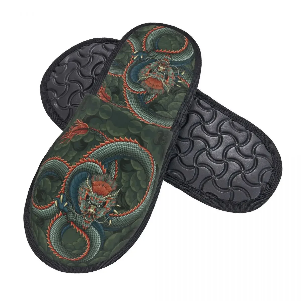 Home Slippers Indoor Bedroom Slipper Fantasy Dragon Flip Flops Autumn Winter Furry Plush Shoes