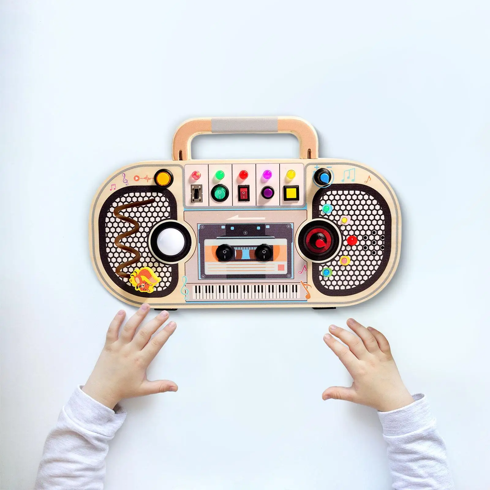 Busy Board with LED Early Learning Educational Montessori Switch Sensory Board for Activities Preschool Boys Girls Gifts Kids