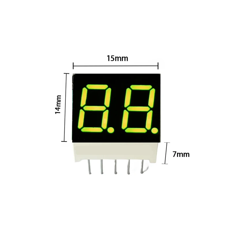 0.36 Inch Yellow/Blue/Green/Red/White LED Display 2 Bit Cathode/Anode 15*14*7mm Digital Bar Chart for Current and Voltage Meters