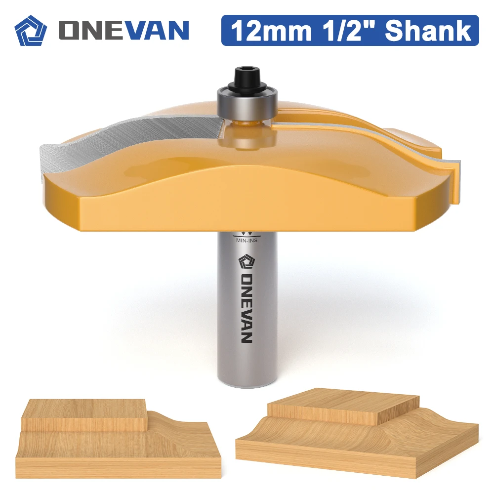 ONEVAN 89MM Ogee Raised Panel Router Bits 12/12.7MM Shank, Woodworking Milling Cutter For Wood Bit Face Mill Carbide End Mill