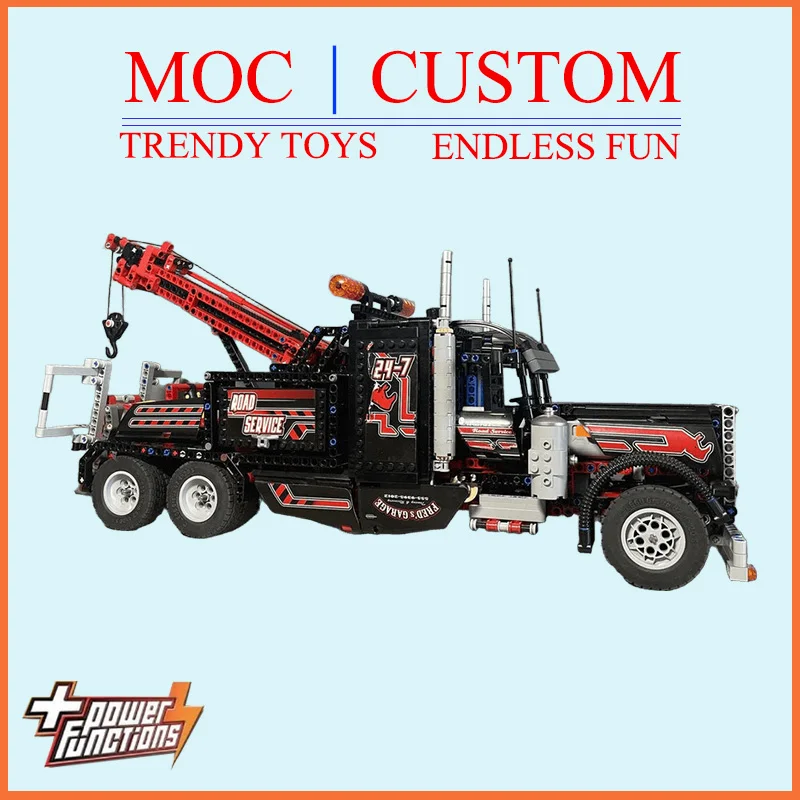 Specially Customized MOC Crane Trailer Truck Technic Model - Trendy Educational Toys - Fun Building Game Set  Holiday gifts