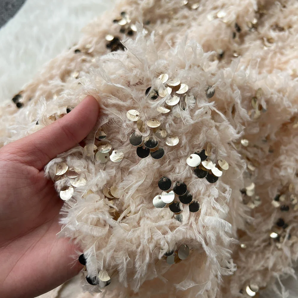 Jupe fendue taille haute à paillettes scintillantes pour femmes, glands en plumes, jupe sexy, mode de fête, jupes de luxe vintage, vêtements gothiques, printemps, été