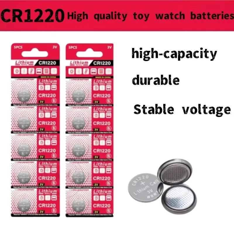 3V CR1220 Lithium Battery CR 1220 LM1220 BR1220 KCR1220 Button Coin Cell for Toy Watch Scale Calculator Car Remote Control Mouse