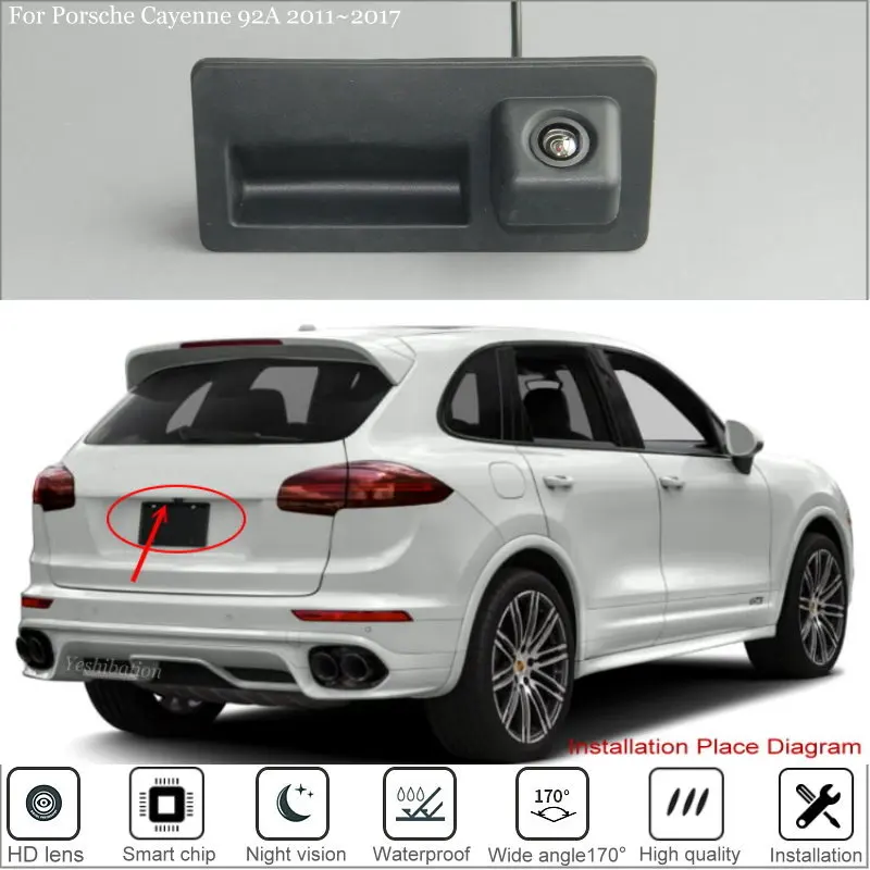 

Car Trunk Handle Rear Camera For Porsche Cayenne 92A 2011 2012 2013 2014 2015 2016 2017 Back Up Camera HD CCD Night Vision